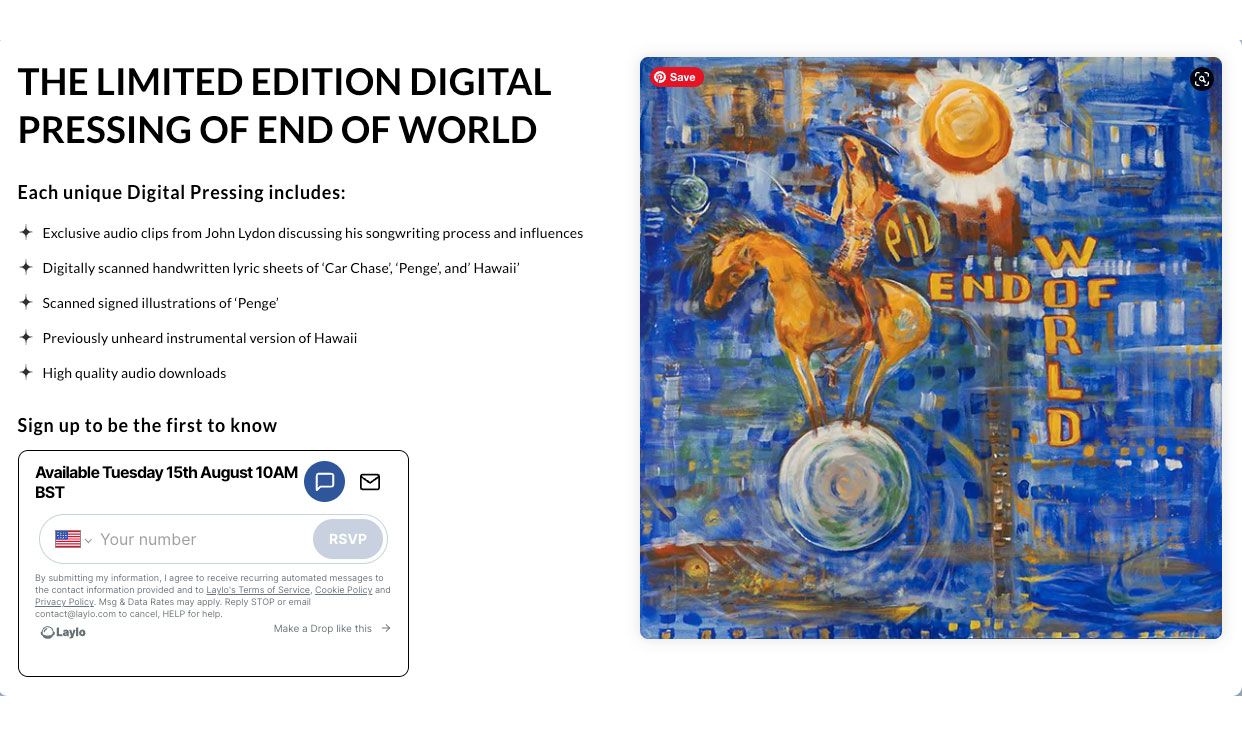 End of World Limited Edition Digital Pressing