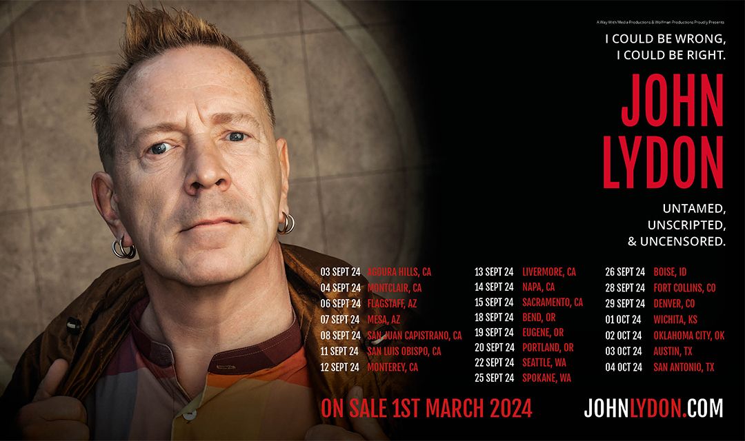 John Lydon - USA Spoken Word Tour 2024