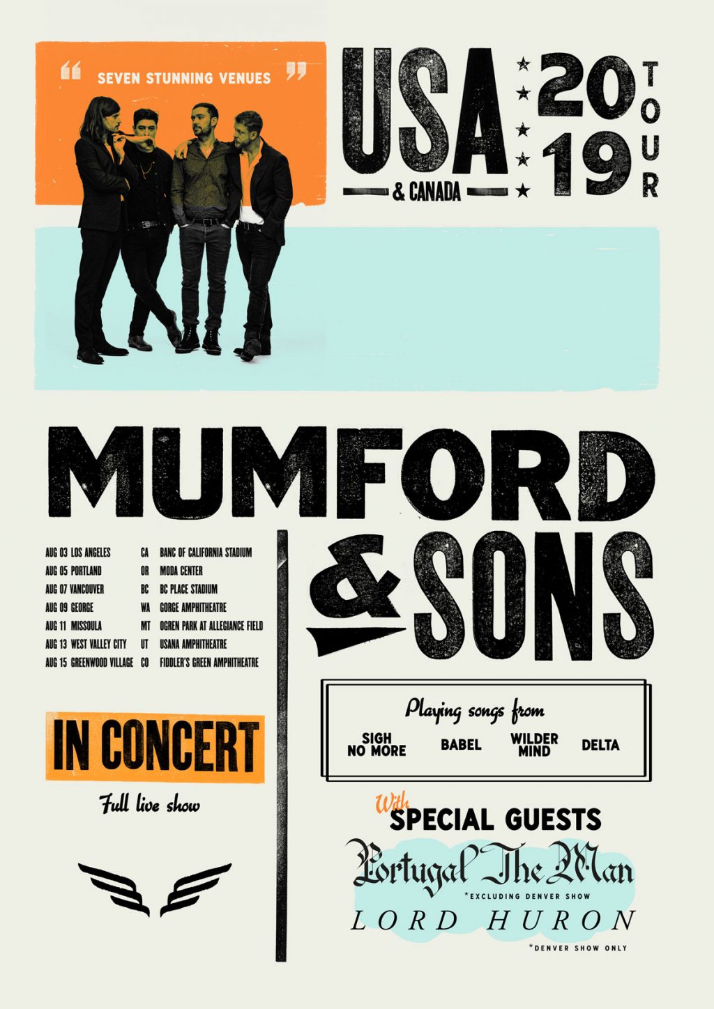 Mumford & Sons US & Canada Delta Tour