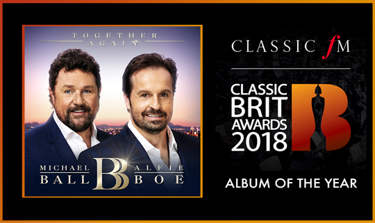 ‘Together Again’ in with a chance to win Album Of The Year at the Classic Brit Awards! Vote Now!