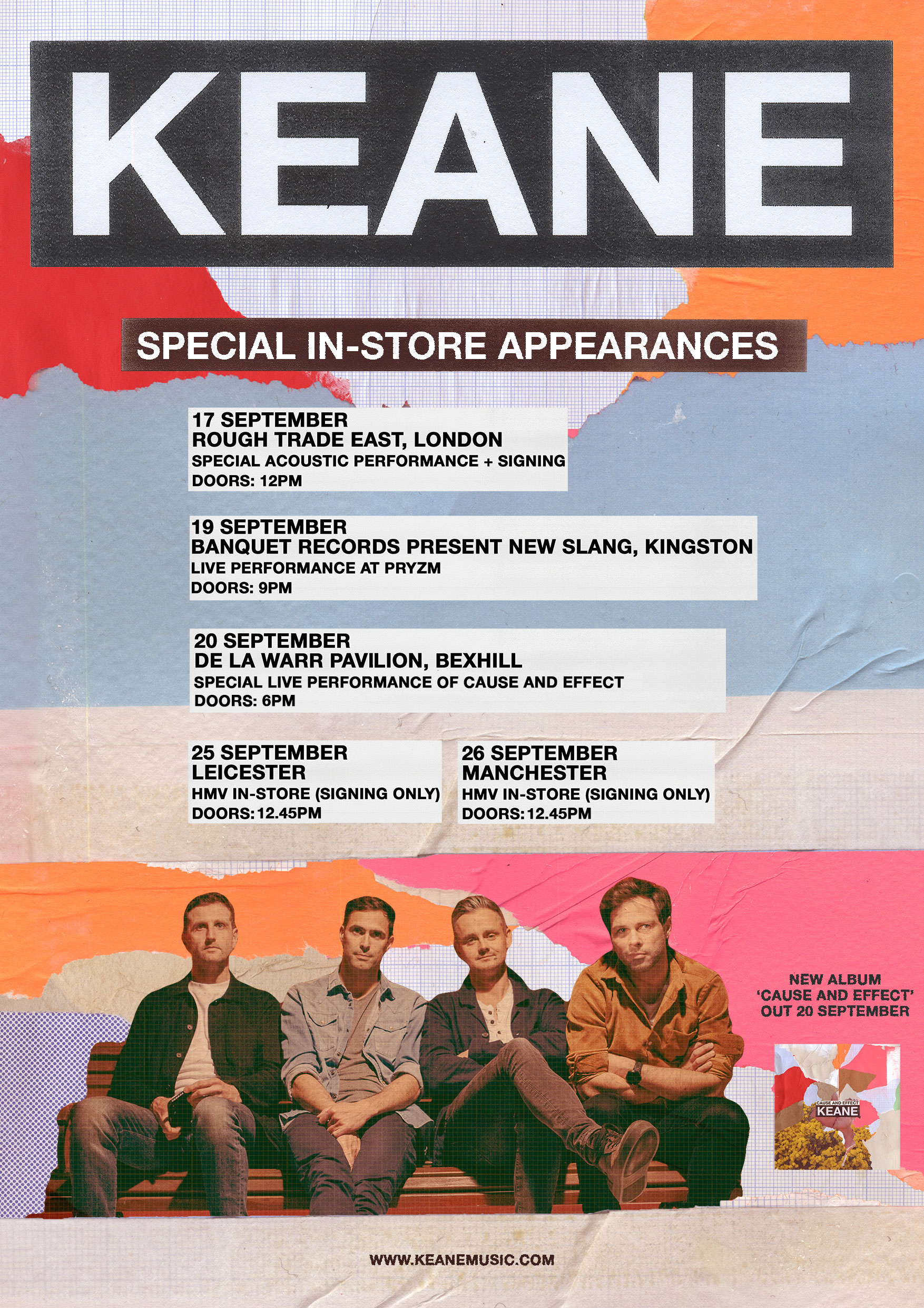 UK in store appearances announced KEANE OFFICIAL WEBSITE