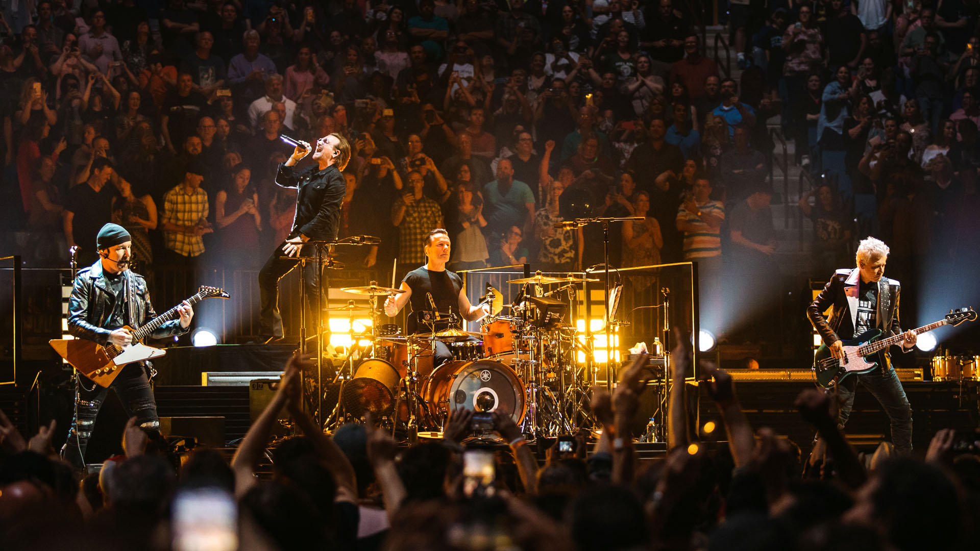 U2 performing live